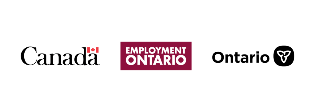 Employment Ontario, Government of Canada, and Government of Ontario wordmark
